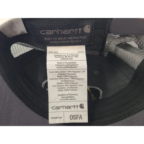 Jair Carhartt Mesh Trucker Snapback Hat Cap Workwear Casual Men Women Blue Gray - Picture 11 of 11